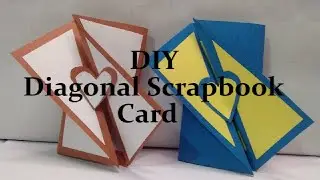 Diagonal Fold Card Tutorial|| Card for scrapbook|| By Rush Creativity House # scrapbook card # DIY