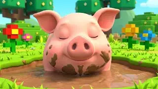 Minecraft Sleepy Pig Got Stuck in the Mud 🐷⛏️ | Nursery Rhymes for Kids & Baby Songs