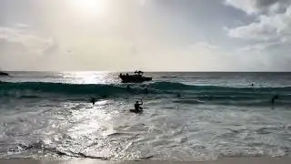 Big Waves at Mullet Bay Beach, St Maarten