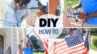 How to Install a Flag Pole Kit *Tips for Brick* | DIY Power Couple