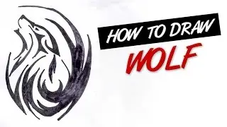 How to draw wolf head tribal tattoo design #17
