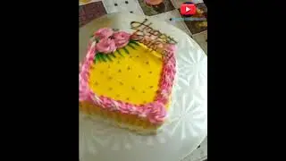 pineapple cake  half kg  # ice cake     # square shape     # like & subscribe friend's 🙏🏻😊