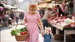Episode 4 : A Worker Cat&rsquo;s Love Story❤️ Dad Cat Uses His Bonus to Treat Family with Fries🍟 Purrtales