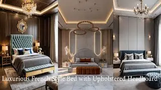 Luxurious French Style Bed with Upholstered Headboard/advance designer/#trending #home
