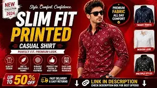 Slim Fit Printed Casual Shirt | #fashion #shirts #yt #cotton #casualwear #youtube 