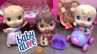 NEW Baby alive crib life dolls Afternoon routine 🐹 taking care of class pet 