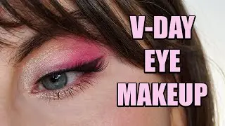 V-DAY MAKEUP 💘 soft pink eyeshadow tutorial with glitter