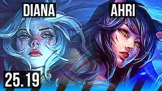 DIANA vs AHRI (MID) | 11/3/7, Dominating | NA Grandmaster | 25.19