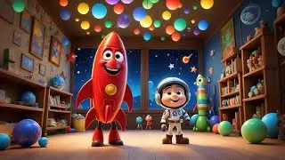 Seven Toy Rockets Zoom and Learn | Space and Counting Song for Kids | Nursery  and Educational Songs