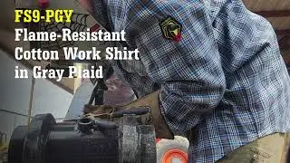 FS9-PGY FR Cotton Work Shirt in Gray Plaid