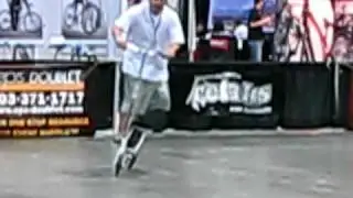 Interbike show 2010 A skateboarder demo Rockboard Scooter?????