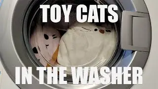 Stuffed toy cats in the washing machine | ASMR