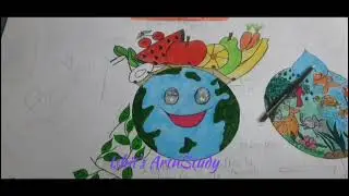 Chart making on Earth  day for school |Ishit's Artnstudy | Earth  day poster making 