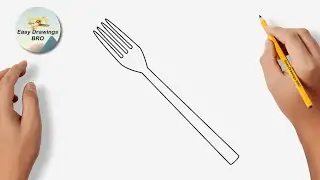 Drawing fork tutorial | How to draw a fork | Easy Drawings BRO