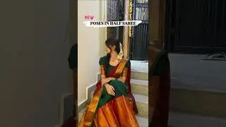 😍POSES IN HALF SAREE ✨🌷#trendingshorts #youtubeshorts #shortvideo  #halfsarees #posesidea