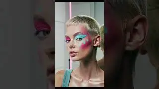 Gen Z Makeup Neon Pop Art 🎨 #fyr #aiart #asmr