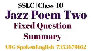 Class-10|English|Jazz Poem Two|2 Marks VIMP 2 Marks Question-Answer and Summary