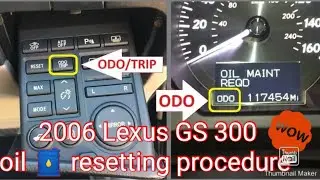 2006 Lexus GS 300 Oil 🛢️ resetting procedure! 👍🚗