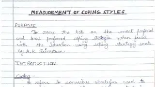 Measurement of Coping Styles (ba/bsc psychology practical) #psychology #ru #ba #bsc