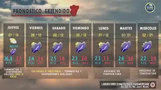 Pron&oacute;stico del Tiempo para Tucum&aacute;n. Extendido desde el 27 /12 al 02 /01