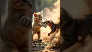 Brave Kitten Saves Chicks from a Weasel #cute  #kittenadventures