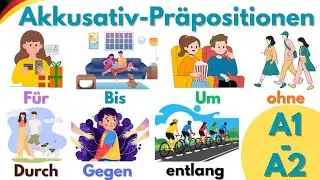 Akkusativ Prepositions📖 in German 🇩🇪| B1 Level Sentences with English Meaning