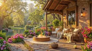 Pleasant Jazz With Terrace Ambience | Morning By The Lake With Soft Jazz Melody For Chill Out