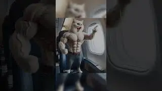 Muscular white cat saves human life from plane crush  #cat #kitten#shorts