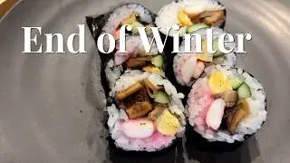 Making Setsubun Eho-maki while waiting for spring