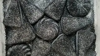 Gym Chalk Crushing: Grey & Purple reforms covered with Charcoal & Glitters
