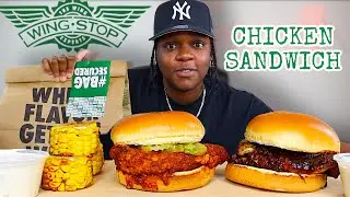 Wingstop *NEW* ATOMIC Chicken Sandwich &bull; Mukbang!