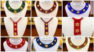 Crystal gold necklace designs with price/light weight gold crystal necklace/crystal choker necklace