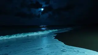 12 Hours Dark Ocean Waves 🌙 Deep Sleep Ambience &bull; Night Sea Sounds