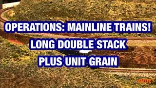 OPERATIONS: MAINLINE TRAINS  LONG DOUBLE STACK PLUS UNIT GRAIN  N SCALE MODEL TRAINS