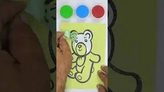 Teddy Bear 🧸 Sand Painting #relaxingsandart #sandpainting #shorts #sandcoloring