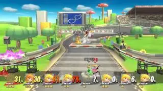 SSB4 - Mario Circuit Wii - 8 Player Smash - Time - Omega Mode - Peach