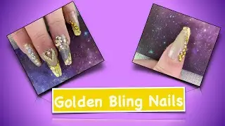 Golden Bling Nails Valentine Nail #Markartt
