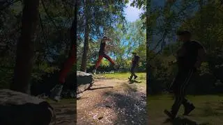 Sick jumping kick in the middle of the forest! #darkscopa #shorts #martialarts #fighting #parkour