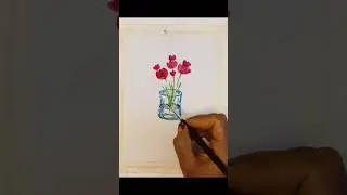 Beautiful Flower Jar Painting 🌸 | Easy Art Shorts#short feed#viral short #anmol 🎉🎊❤️😍🖌️🎨🙏