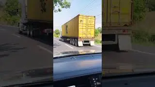 FREIGTLINER sleeper #usatravel pulling a marine container #trucking on the highway ELSALVADOR &hellip;