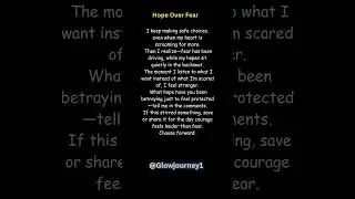 Hope Over Fear#Motivation #Discipline #Mindset #HardWork #NeverGiveUp #Focus #Success  #Shorts