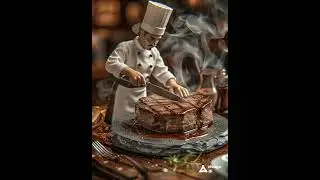 Miniature Chef Cuts Meat.#animedits #animationworld #shotsvideo #viralshorts #animation  #rap #chef