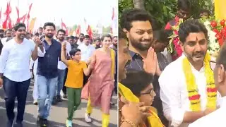 Nandamuri Balakrishna Son Mokshagna With Nara Lokesh | Yuva Galam | Nara Lokesh Padayatra