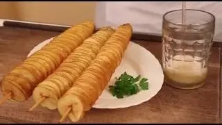 how to make Spiral Potato - Chip on a Stick CRISPY Twister Slicer tornado Potato chips machine