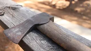 Restoring an Axe lost in the woods for a YEAR. Boiled linseed oil TEST.