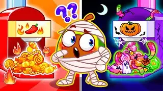 Hard Choice 🫨 Mystery Machine! Rainbow Yummies in Vending Machine | Halloween 2025 | PP Tales 🥑