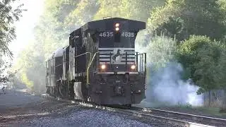 NS 90G with NS 4635, NS 38 'The Brick', and NS 36 (Passenger Car) Eastbound in Dayton, Indiana