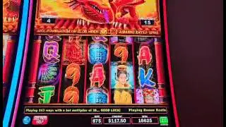 BRAND NEW TRIPLE FORTUNE DRAGON TWIN SLOT BONUS ROUND WITH RETRIGGERS #slots #triplefortunedragon
