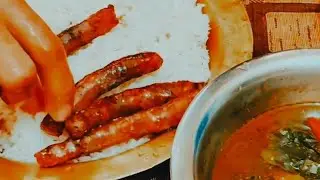 Cooking Mustard Leaves Soup and Pork Sausages with Rice. Eating Video. #food #cooking #mukbang 