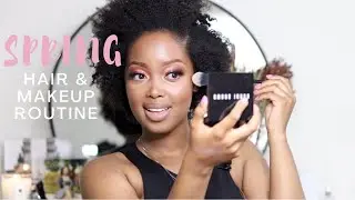 GRWM: MY CURRENT 4C NATURAL HAIR AND MAKEUP ROUTINE FOR SPRING 2020 | TSHEGO MAKOE